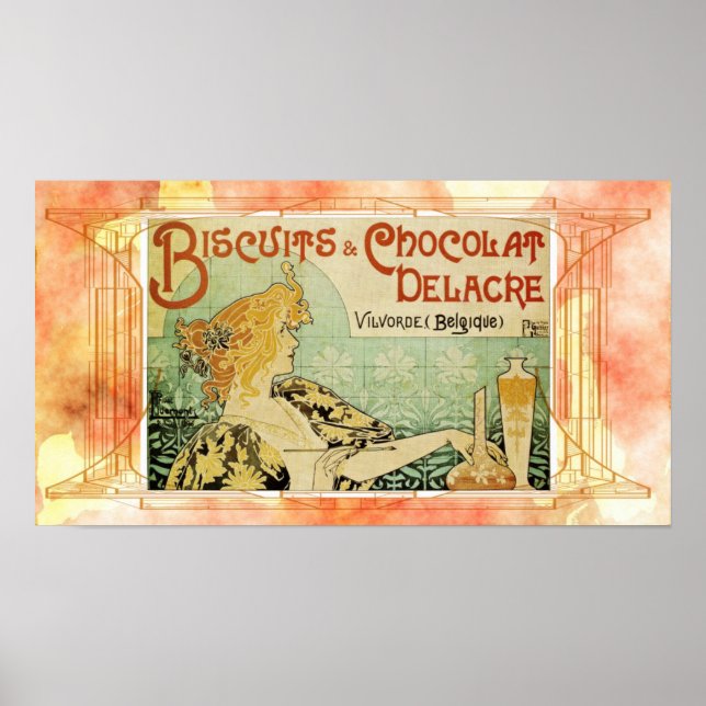 Póster Vintage Mucha Biscuits Poster (Frente)