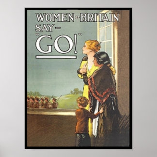 Póster Vintage Mujeres británicas dicen Poster de recluta
