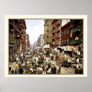 Póster Vintage Mulberry street New York color foto