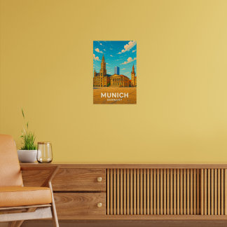 Póster Vintage Munich Germany Travel Poster