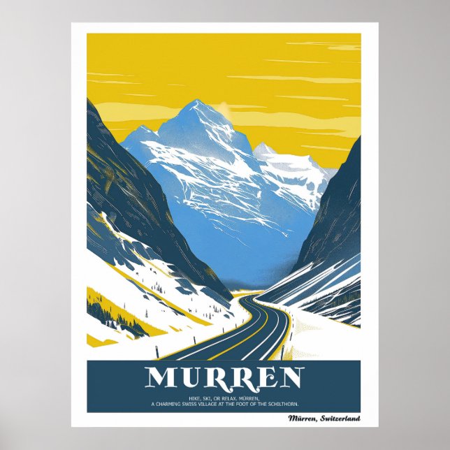 Póster Vintage Murren, Suiza (Frente)