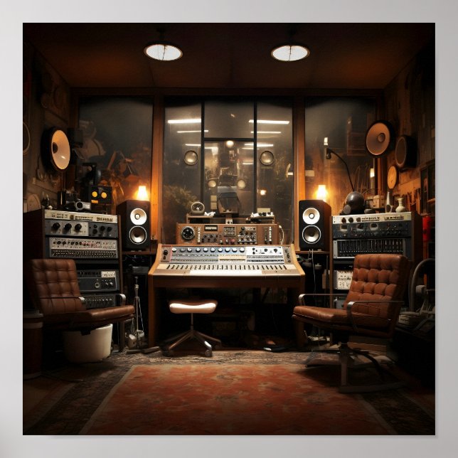 Póster Vintage Music Studio (Frente)