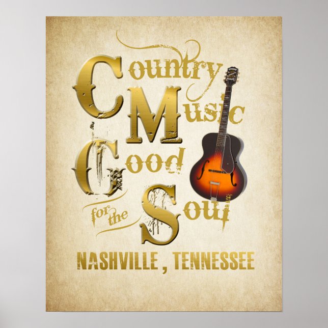 Póster Vintage Nashville Country Music Poster