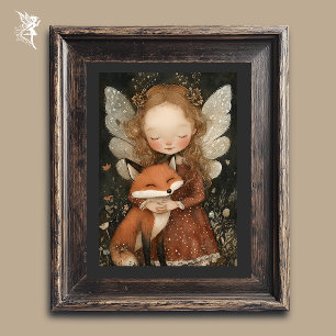 Póster Vintage navidad con feriado de Fox Whimsical