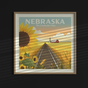 Póster Vintage Nebraska