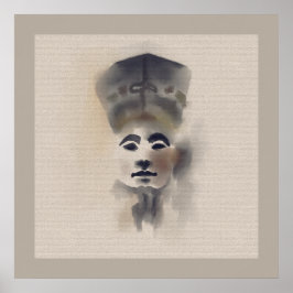 Póster Vintage Nefertiti Textura faraónica de Papiro Rein