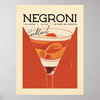 Póster Vintage Negroni Cocktail Art: Un sabor del pasado