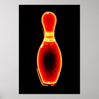 Póster Vintage Neon Bowling Pin