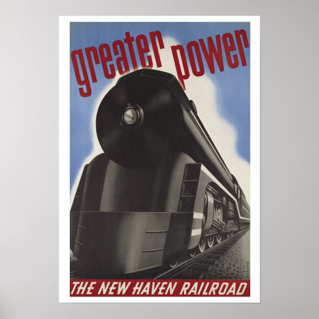 Póster Vintage New Haven Railtrain (Frente)