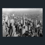 Póster Vintage New York City Art Deco Skyscraper<br><div class="desc">Muestra tu amor por la ciudad de Nueva York con esta foto vintage del centro de Manhattan.</div>