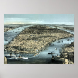 Póster Vintage New York City Circa 1850