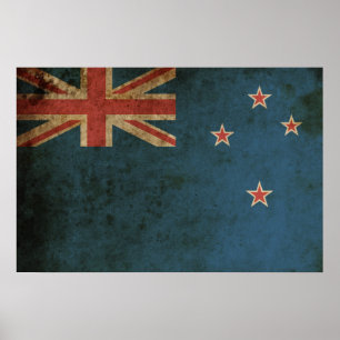 Póster Vintage New Zealand Flag