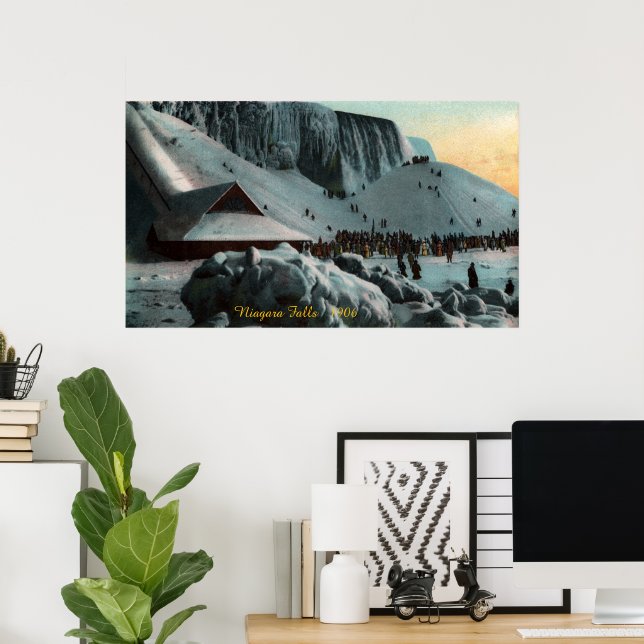 Póster Vintage Niagara Falls Ice Poster (Oficina en casa)