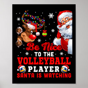 Póster Vintage Nice Para El Jugador De Voleibol Santa Es 