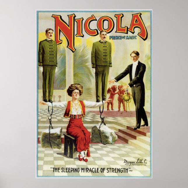 Póster Vintage Nicola Magician Poster (Frente)