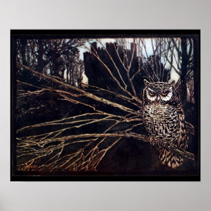 Póster Vintage Night Owl Rackham