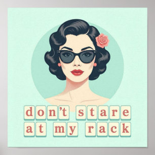 Póster Vintage No Mires Mi Rack Divertido Mahjong