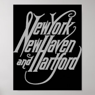 Póster Vintage Nueva York, New Haven y Ferrocarril de Har