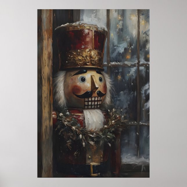 Póster Vintage Nutcracker Art Printable Rustic Christmas (Frente)
