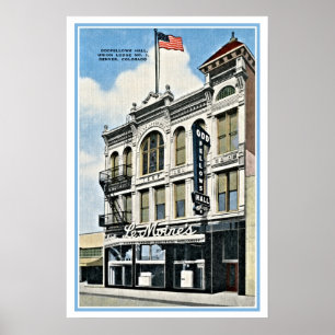 Póster Vintage Oddfellows Pasillo, Denver, Co