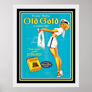 Póster Vintage Old Gold Cigarette Ad Poster 16 x 20