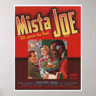 Póster Vintage Old Mista Joe Fruit Crate Labs