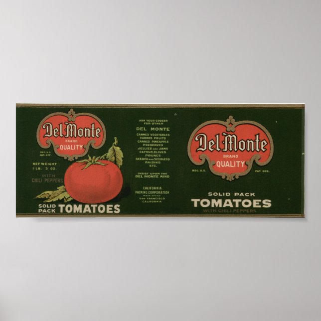 Póster Vintage Old Tomates Fruit Crate Labs (Frente)
