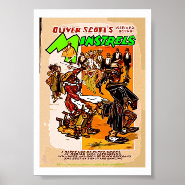 Póster "Vintage-Oliver Scott's MINSTRELS Broadside 1888" (Frente)