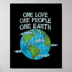 Póster Vintage One Love One People Planet Climate Change
