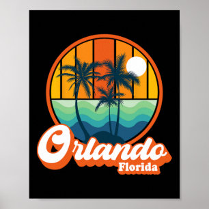 Póster Vintage Orlando Florida Summer Vacation Beach Souv
