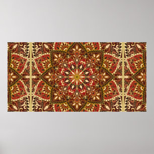 Póster vintage ornate pattern with floral elements. Orien