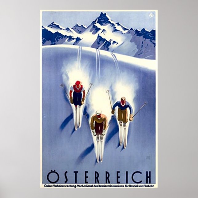 Póster Vintage Österreich Ski (Frente)