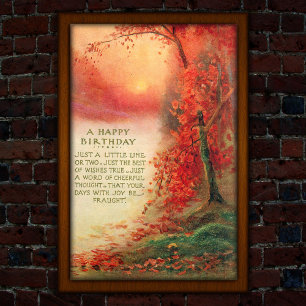 Póster Vintage Otoño Sunset 1917 Cumpleaños