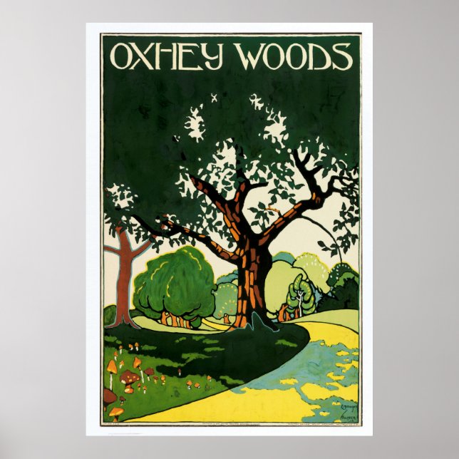 Póster Vintage Oxhey Woods de Edward McKnight Kauffer (Frente)
