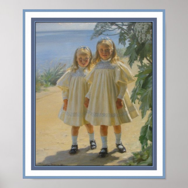 Póster Vintage P S Krøyer 1897  Døtrene Benzon (Frente)