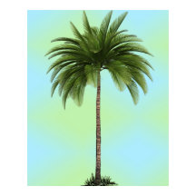 Vintage Palm Tree Tropical Elegical Green