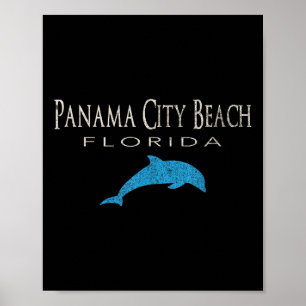 Póster Vintage Panama City Beach Fl Dolphin T Shirt