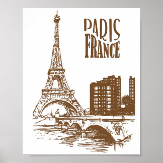 Póster Vintage Paris France Poster – Classic European Tra