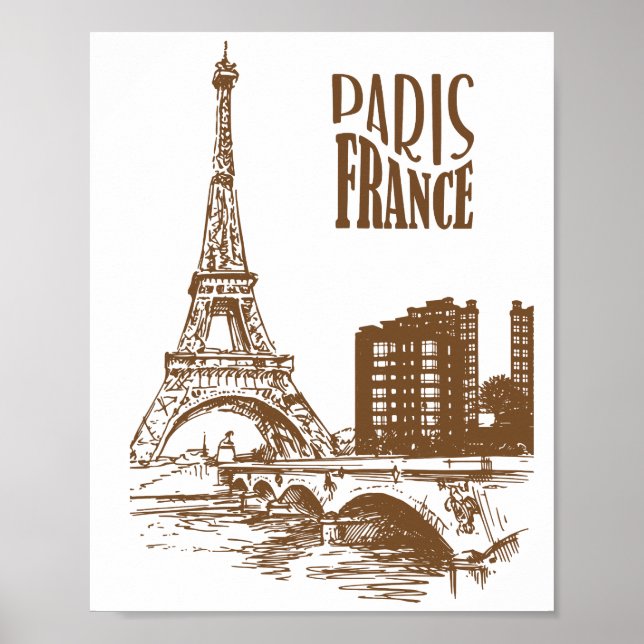 Póster Vintage Paris France Poster – Classic European Tra (Frente)