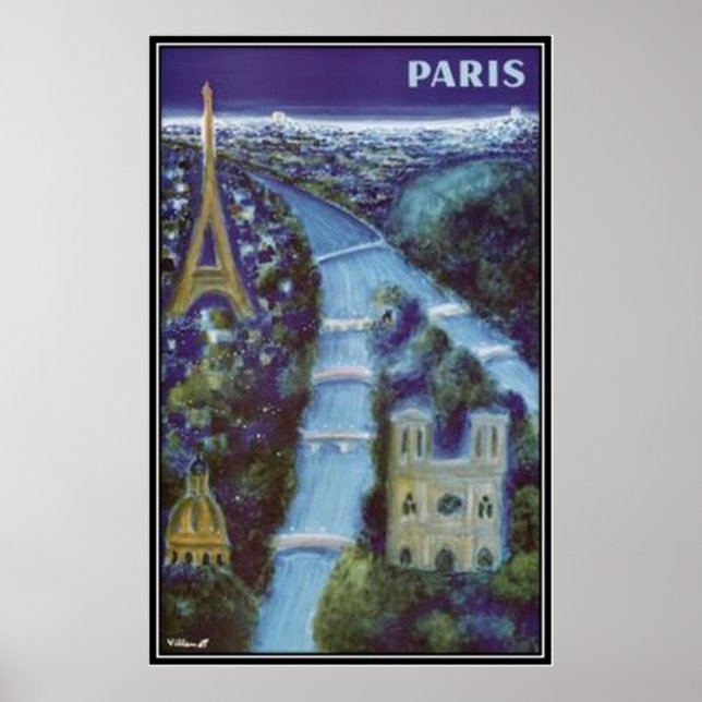 Póster Vintage Paris, Francia - (Frente)