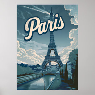 Póster Vintage Paris Francia Travel Wall