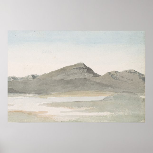 Póster Vintage Pastel Mountain Landscape Art (Frente)