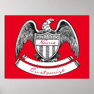 Póster Vintage Patriótica Eagle Plaque Thunder_Cove