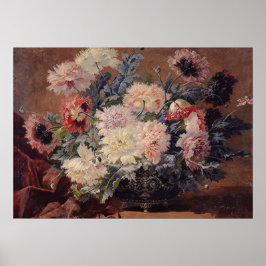 Póster Vintage Paul Biva Basket de Peonies