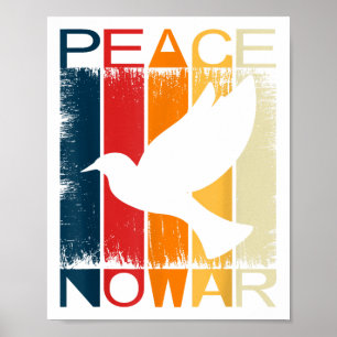 Póster Vintage Peace No War Shirt Peace Grave Tee