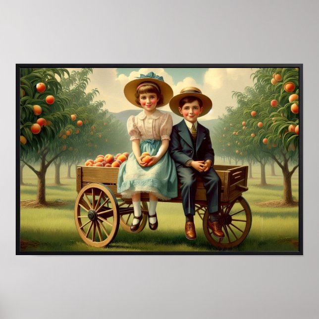 Póster Vintage Peach Orchard Children Poster (Frente)