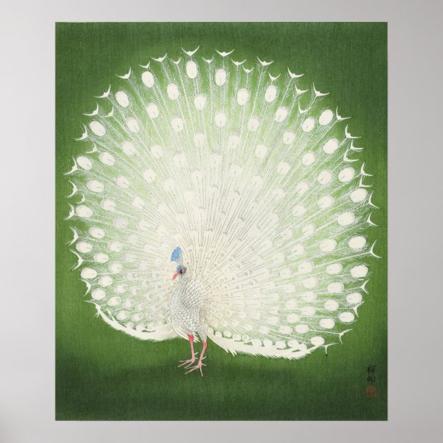 Póster Vintage Peacock, Retro Japanese (Frente)