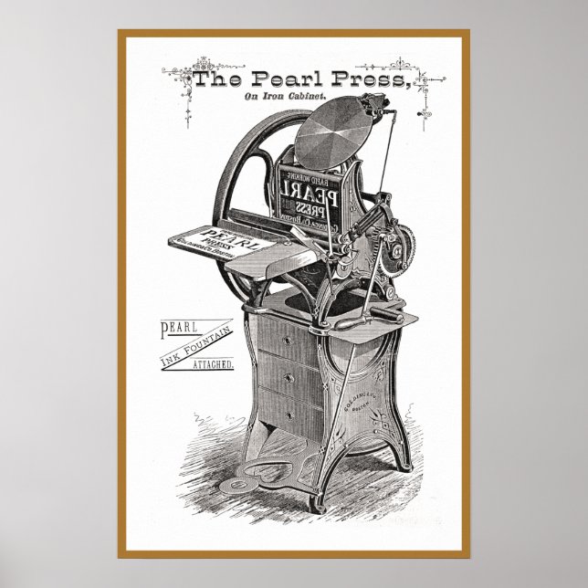 Póster Vintage Pearl letterpress advertisement poster (Frente)