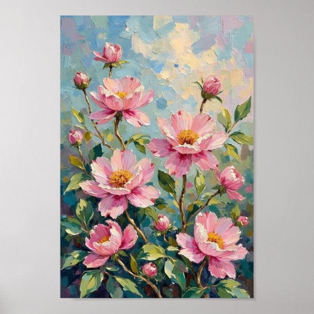 Póster Vintage Peony Garden Floral Art (Frente)