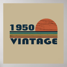 Póster Vintage personalizado de 75 años